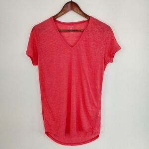 GAP 100% Linen Shirt Small Coral Short Sleeve Normcore Relaxed Casual
